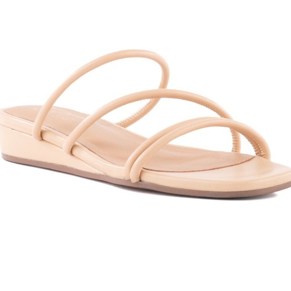 SEYCHELLES Rock Candy Wedge Sandals in taupe leather size 7